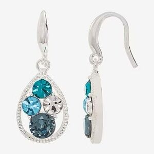 2 for $12 🎉 Sparkle Allure Crystal Pure Silver Over Brass Drop Earrings